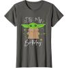 imageStar Wars The Mandalorian The Child Its My Birthday TShirtAsphalt Grey