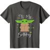 imageStar Wars The Mandalorian The Child Its My Birthday TShirtAsphalt Grey