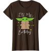 imageStar Wars The Mandalorian The Child Its My Birthday TShirtBrown