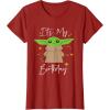 imageStar Wars The Mandalorian The Child Its My Birthday TShirtCranberry Red