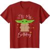 imageStar Wars The Mandalorian The Child Its My Birthday TShirtCranberry Red