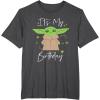 imageStar Wars The Mandalorian The Child Its My Birthday TShirtDark Heather Grey