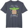 imageStar Wars The Mandalorian The Child Its My Birthday TShirtHeather Blue
