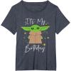 imageStar Wars The Mandalorian The Child Its My Birthday TShirtHeather Blue