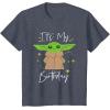 imageStar Wars The Mandalorian The Child Its My Birthday TShirtHeather Blue