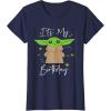 imageStar Wars The Mandalorian The Child Its My Birthday TShirtNavy Blue