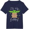imageStar Wars The Mandalorian The Child Its My Birthday TShirtNavy Blue