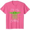 imageStar Wars The Mandalorian The Child Its My Birthday TShirtPink Heather