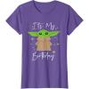 imageStar Wars The Mandalorian The Child Its My Birthday TShirtPurple Heather