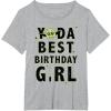 imageStar Wars Yoda Best Birthday Girl Rebel Logo TShirtHeather Grey