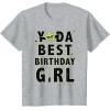 imageStar Wars Yoda Best Birthday Girl Rebel Logo TShirtHeather Grey