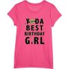 imageStar Wars Yoda Best Birthday Girl Rebel Logo TShirtPink Heather