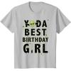 imageStar Wars Yoda Best Birthday Girl Rebel Logo TShirtSilver Grey