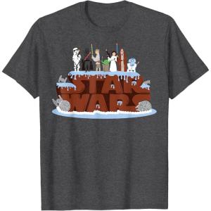 imageStar Wars Character Birthday Cake TShirtDark Heather Grey