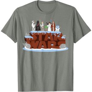 imageStar Wars Character Birthday Cake TShirtOlive Heather