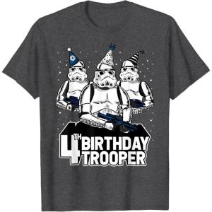 imageStar Wars Stormtrooper Party Hats Trio 4th Birthday Trooper TShirtDark Heather Grey