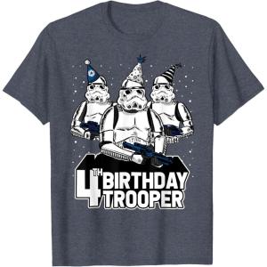 imageStar Wars Stormtrooper Party Hats Trio 4th Birthday Trooper TShirtHeather Blue