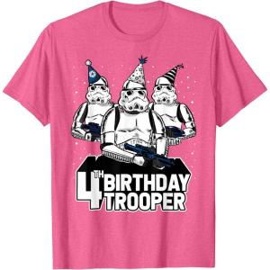 imageStar Wars Stormtrooper Party Hats Trio 4th Birthday Trooper TShirtPink Heather