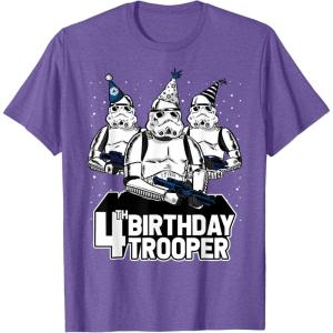 imageStar Wars Stormtrooper Party Hats Trio 4th Birthday Trooper TShirtPurple Heather