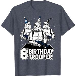 imageStar Wars Stormtrooper Party Hats Trio 8th Birthday Trooper TShirtHeather Blue