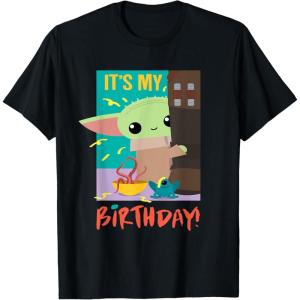 imageStar Wars The Mandalorian The Child Funny Its My Birthday TShirtBlack