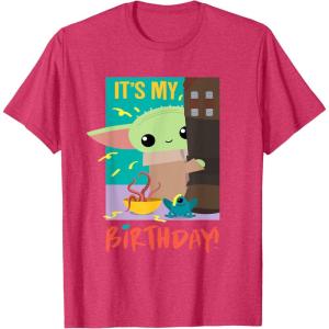 imageStar Wars The Mandalorian The Child Funny Its My Birthday TShirtRed Heather
