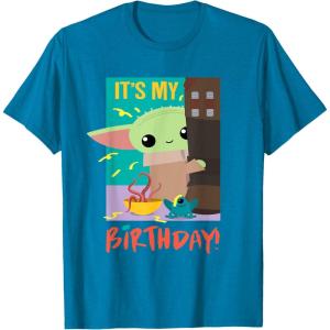 imageStar Wars The Mandalorian The Child Funny Its My Birthday TShirtSapphire Blue