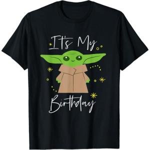 imageStar Wars The Mandalorian The Child Its My Birthday TShirtBlack