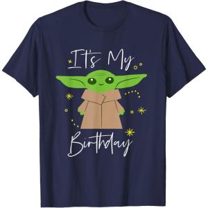 imageStar Wars The Mandalorian The Child Its My Birthday TShirtNavy Blue