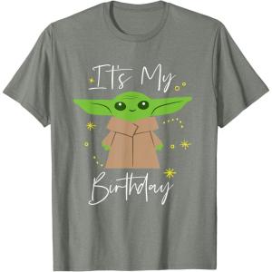 imageStar Wars The Mandalorian The Child Its My Birthday TShirtOlive Heather