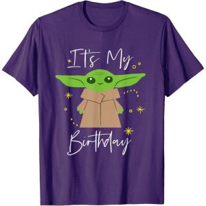 imageStar Wars The Mandalorian The Child Its My Birthday TShirtPurple