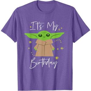 imageStar Wars The Mandalorian The Child Its My Birthday TShirtPurple Heather