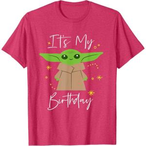 imageStar Wars The Mandalorian The Child Its My Birthday TShirtRed Heather