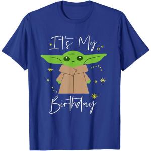 imageStar Wars The Mandalorian The Child Its My Birthday TShirtRoyal Blue