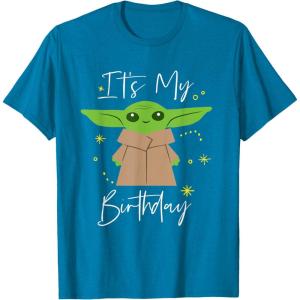 imageStar Wars The Mandalorian The Child Its My Birthday TShirtSapphire Blue