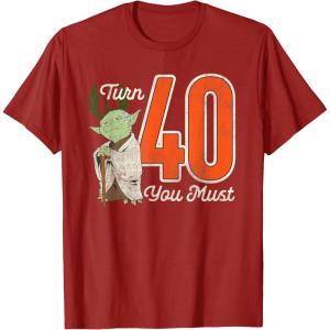 imageStar Wars Yoda 40th Birthday TShirtCranberry Red