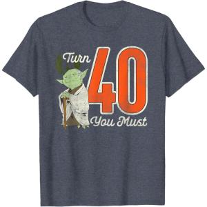 imageStar Wars Yoda 40th Birthday TShirtHeather Blue