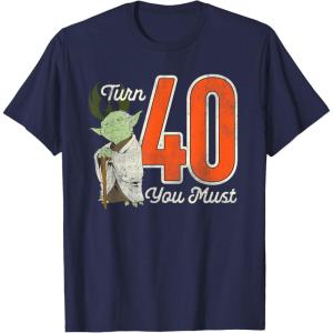 imageStar Wars Yoda 40th Birthday TShirtNavy Blue