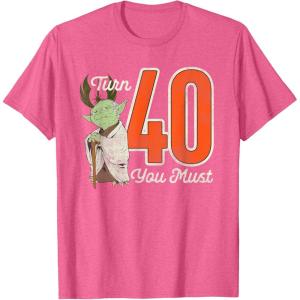 imageStar Wars Yoda 40th Birthday TShirtPink Heather