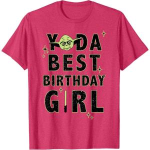 imageStar Wars Yoda Best Birthday Girl Rebel Logo TShirtRed Heather