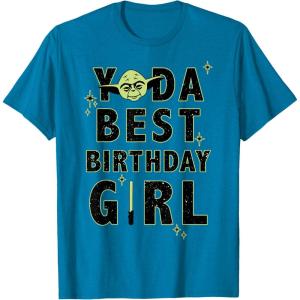 imageStar Wars Yoda Best Birthday Girl Rebel Logo TShirtSapphire Blue