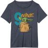 imageStar Wars The Mandalorian The Child Kids 9th Birthday TShirtHeather Blue
