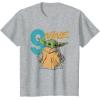imageStar Wars The Mandalorian The Child Kids 9th Birthday TShirtHeather Grey