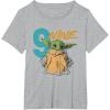 imageStar Wars The Mandalorian The Child Kids 9th Birthday TShirtHeather Grey