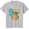 imageStar Wars The Mandalorian The Child Kids 9th Birthday TShirtSilver Grey