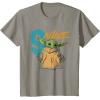 imageStar Wars The Mandalorian The Child Kids 9th Birthday TShirtSlate Grey