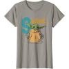 imageStar Wars The Mandalorian The Child Kids 9th Birthday TShirtSlate Grey