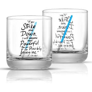 imageJoyJolt Star Wars ObiWan Kenobi Lightsaber Short Drinking Glass  10 oz  Set of 2