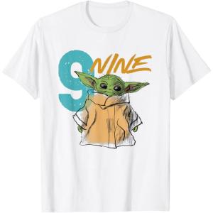 imageStar Wars The Mandalorian The Child Kids 9th Birthday TShirtWhite