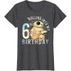 imageStar Wars BB8 ampamp DO Rolling Into My 6th Birthday TShirtDark Heather Grey